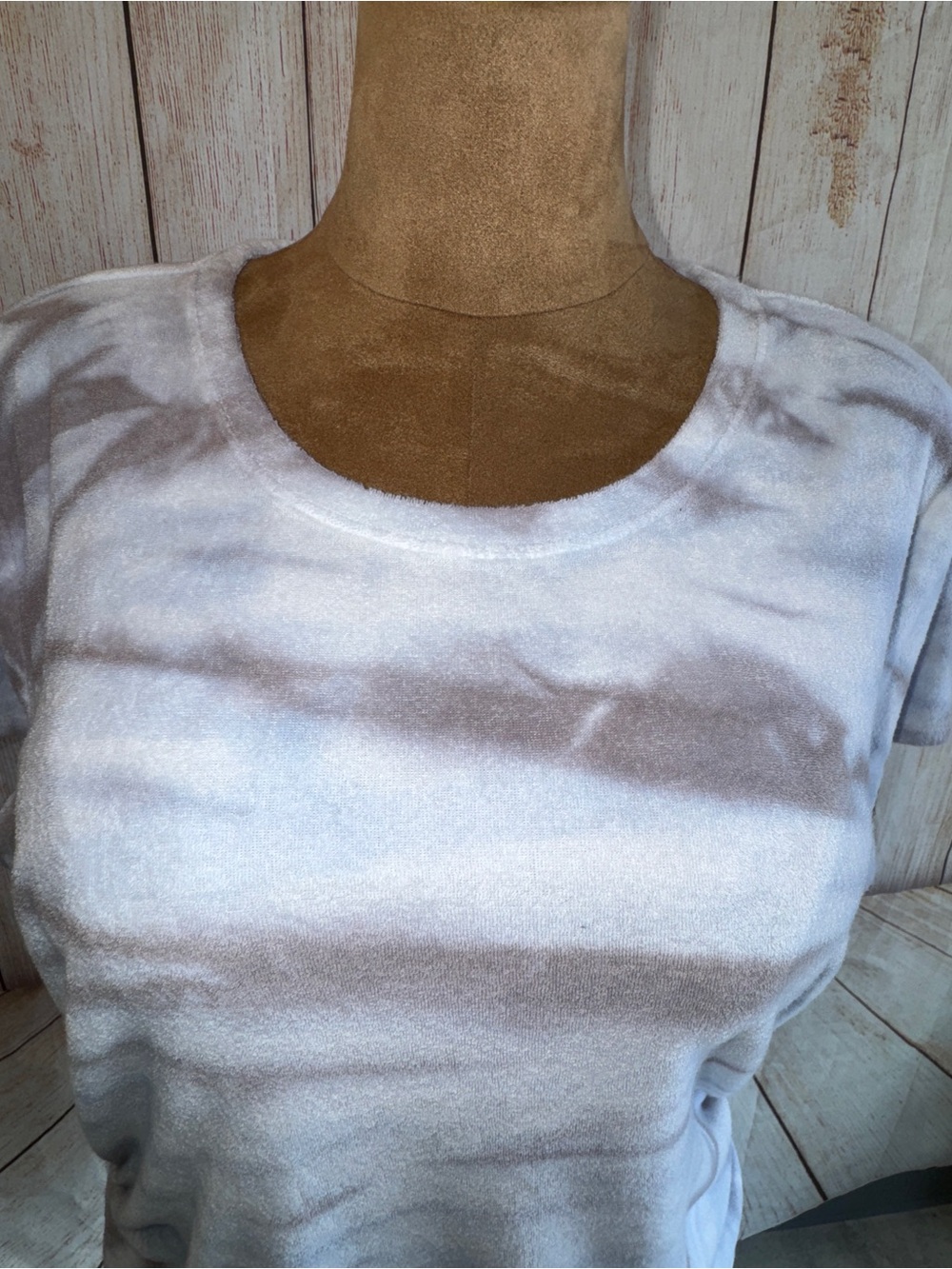PINK Victoria's Secret Blue & Gray Tie-Dye Side-Ruched Terry clothSwim Cover-Up - Picture 4 of 9